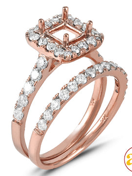 14KR 1.00CTW DIAMOND SEMI MOUNT BRIDAL SET