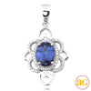 14KW 0.20CTW DIAMOND PENDANT WITH 1.84CT OVAL TANZ
