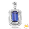 14KW 0.30CTW DIAMOND PENDANT WITH 2.20CT EMERALD T