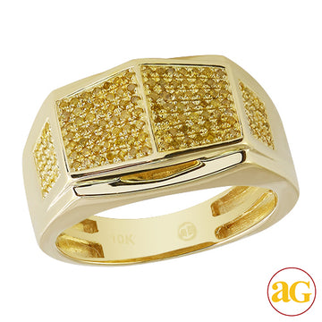 10KY 0.50CYW YELLOW DIAMOND MENS RING