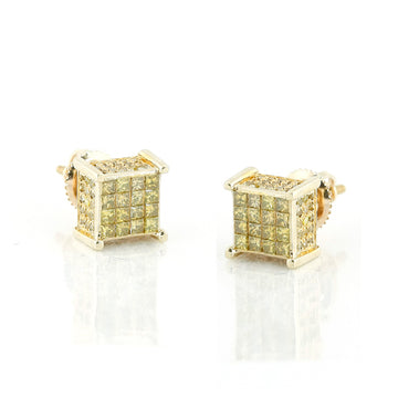 10KY 1.00CTW YD INVISIBLE DICE EARRINGS